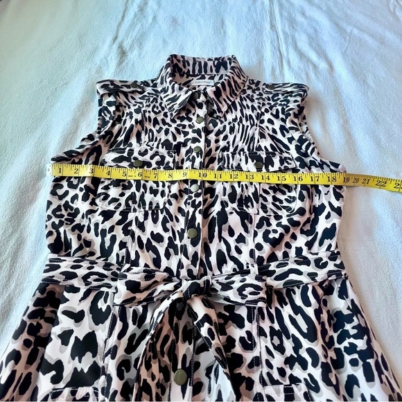 Calvin Klein Animal Print Sleeveless Belted Snap Front Dress Women’s Size 12 - Picture 10 of 13